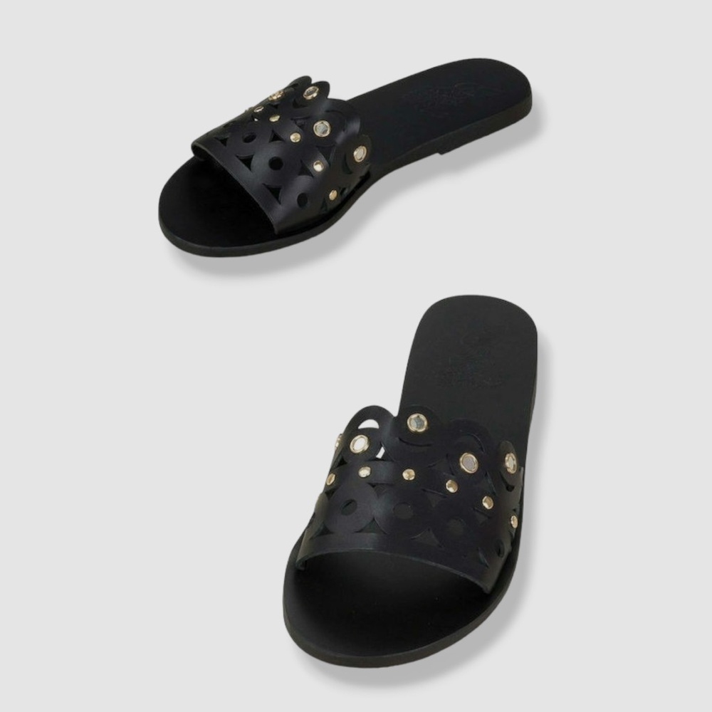 Ancient Greek Sandals Maistro Mirrors Black Sandal Size 39